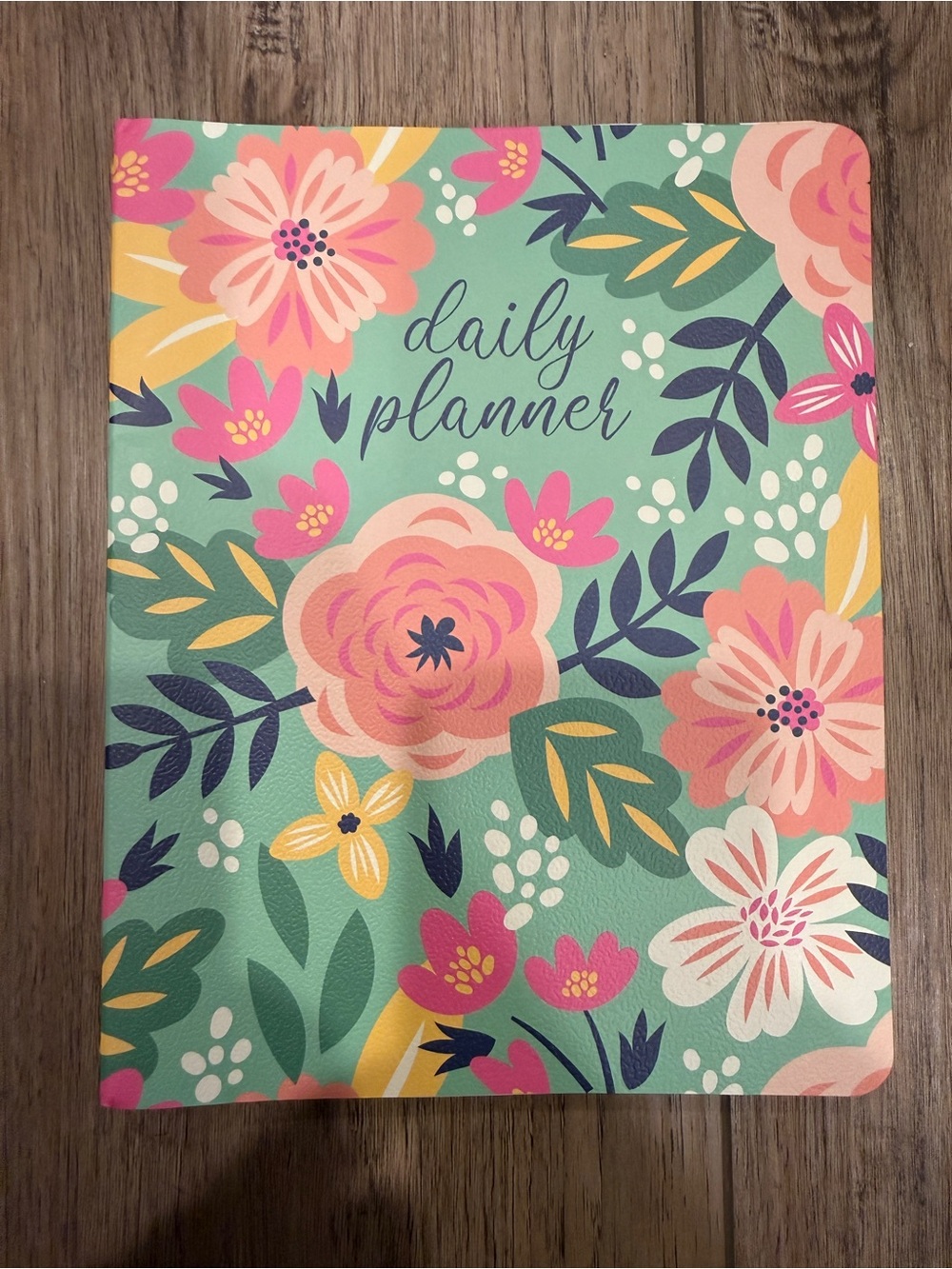 Daily Planner Floral Notebook in Mint and Pink